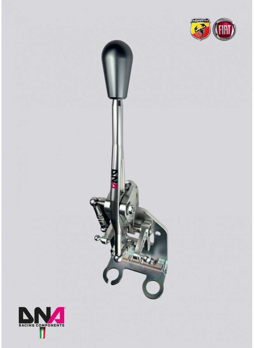 Kit torretta cambio regolabile anodizzata naturale DNA Racing con pomello grigio